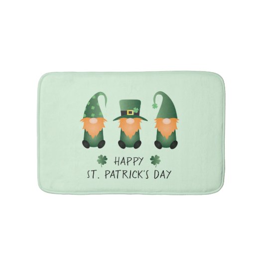 Happy St Patricks Day Gnomes Green Badmat (Voorkant)