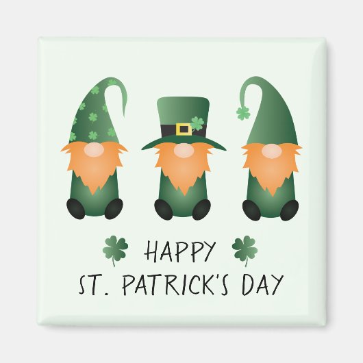 Happy St Patricks Day Gnomes Green Magneet (Voorkant)