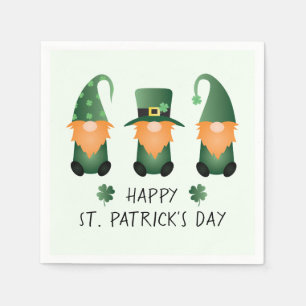 Happy St Patricks Day Gnomes Green Sinaasappel Servet