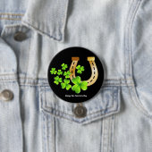 Happy St. Patrick's Day Good Luck Hoefijzer Ronde Button 7,6 Cm (In situ)