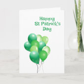 Happy St Patricks Day Green Balloon Fun Typografie Kaart (Voorkant)