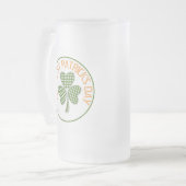 Happy St Patrick's Day Green Gingham Shamrock Matglas Bierpul (Voorkant links)