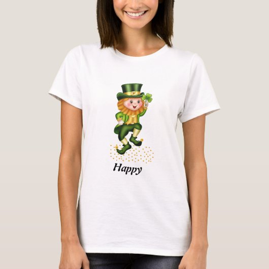 Happy St Patrick's Day Green Gnome T-Shirt (Voorkant)