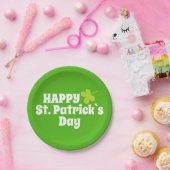 Happy St Patrick's day Green Lucky Shamrock Papieren Bordje (Feest)