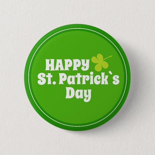 Happy St Patrick's day Green Lucky Shamrock Ronde Button 5,7 Cm (Voorkant)