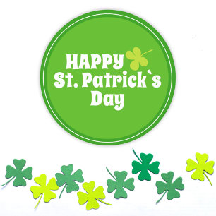 Happy St Patrick's day Green Lucky Shamrock Ronde Sticker