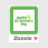Happy St Patrick's day Green Lucky Shamrock Sticker (Vel)