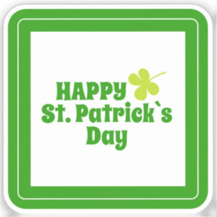 Happy St Patrick's day Green Lucky Shamrock Sticker