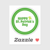 Happy St Patrick's day Green Lucky Shamrock Sticker (Vel)