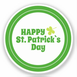 Happy St Patrick's day Green Lucky Shamrock Sticker