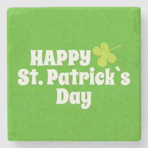 Happy St Patrick's day Green Lucky Shamrock Stone Stenen Onderzetter