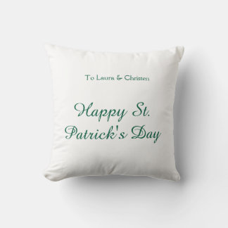 Happy St. Patrick's day green name date simple min Kussen