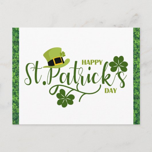 Happy St Patricks Day Green Shamrock Briefkaart (Voorkant)
