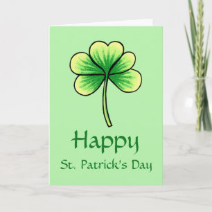 Happy St Patrick's Day Green Shamrock Greeting Kaart