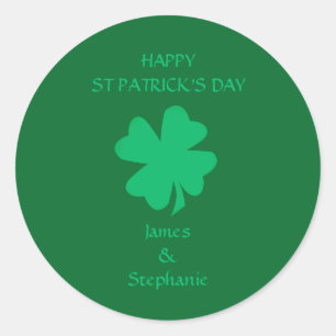 Happy St Patrick's Day Green Shamrock Naam 2024 Ronde Sticker