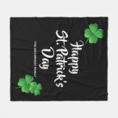 Happy St Patricks Day Green Shamrock Personalized Fleece Deken (Voorkant (Horizontaal))