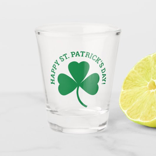 Happy St. Patrick's Day Green Shamrock Shot Glas (Voorkant)