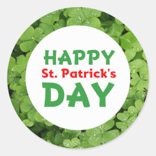 Happy St.Patrick's day green shamrock stickers