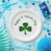 Happy St. Patrick's Day Green Shamrock Typography Papieren Bordje (Feest)