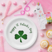 Happy St. Patrick's Day Green Shamrock Typography Papieren Bordje (Feest)