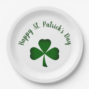 Happy St. Patrick's Day Green Shamrock Typography Papieren Bordje