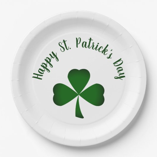 Happy St. Patrick's Day Green Shamrock Typography Papieren Bordje (Voorkant)