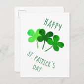 Happy St. Patrick's day Green Shamrocks Briefkaart (Voorkant / Achterkant)