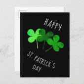 Happy St. Patrick's day Green Shamrocks Briefkaart (Voorkant / Achterkant)