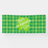 Happy St. Patrick's Day Green Tartan Lucky Clover Spandoek (Horizontaal)