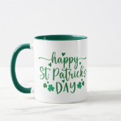 Happy St Patrick's Day Groene Shamrocks en Harten Mok (Links)