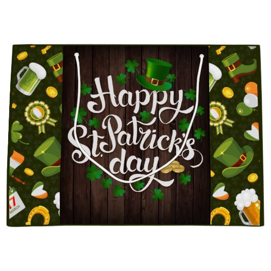 Happy St. Patrick's Day Groot Cadeauzakje (Voorkant)
