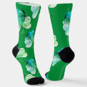 "Happy St. Patrick's Day" Hand-writte w/Shamrocks Sokken (Gebogen)
