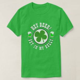 Happy St Patrick's Day HEY BEER KRIJGT IN MIJN BEL T-shirt