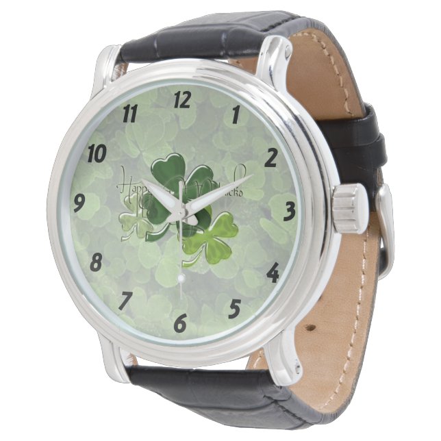 Happy St. Patrick's Day Horloge (Gekanteld)