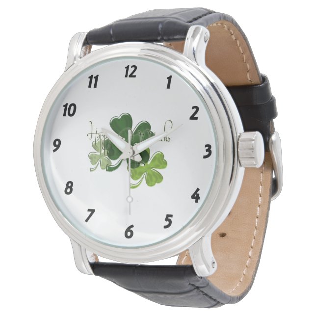 Happy St. Patrick's Day Horloge (Gekanteld)
