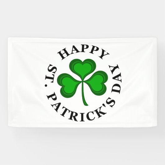 HAPPY ST. PATRICK'S DAY Ierse klaver Shamrock Spandoek (Horizontaal)