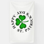 HAPPY ST. PATRICK'S DAY Ierse klaver Shamrock Spandoek (Verticaal)