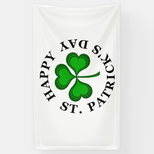 HAPPY ST. PATRICK'S DAY Ierse klaver Shamrock Spandoek (Verticaal)