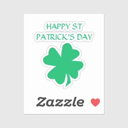 Happy St Patrick's Day Ierse Shamrock Leaf 2024 Sticker (Vel)