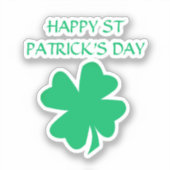 Happy St Patrick's Day Ierse Shamrock Leaf 2024 Sticker (Voorkant)