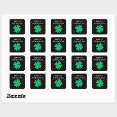 Happy St Patrick's Day Ierse Shamrock Leaf 2024 Vierkante Sticker (Vel)