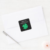 Happy St Patrick's Day Ierse Shamrock Leaf 2024 Vierkante Sticker (Envelop)