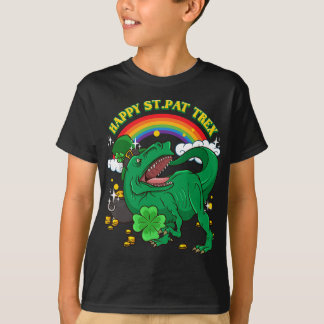 Happy St. Patricks Day Ierse Tyrannosaurus rex Din T-shirt