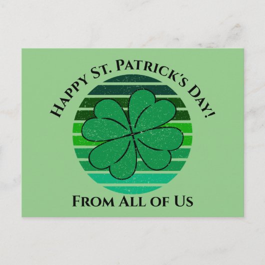 Happy St. Patrick's Day Irish 4 Leaf Clover Briefkaart (Voorkant)