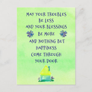 Happy St. Patrick's Day Irish Blessing for Home Briefkaart