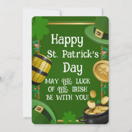 Happy St. Patrick's Day - Irish Blessing & Ornate Kaart