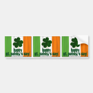Happy St. Patrick's Day, Irish Flag Color Ireland Bumpersticker