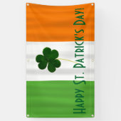 Happy St. Patrick's Day Irish Flag Shamrock Banner (Verticaal)