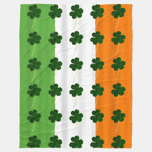 Happy St. Patrick's Day Irish Flag Shamrock Clover Fleece Deken (Voorkant)