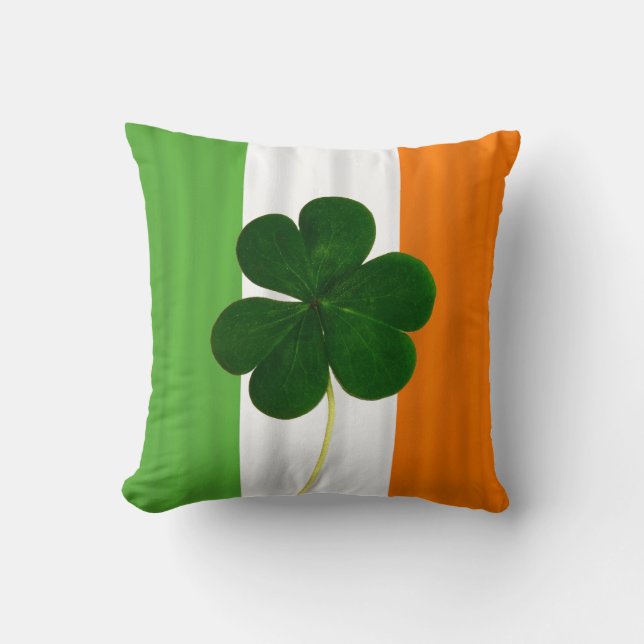 Happy St. Patrick's Day Irish Flag Shamrock Clover Kussen (Voorkant)